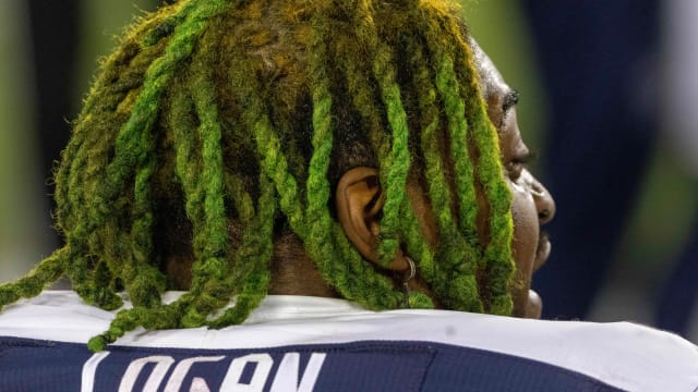 Feb 18, 2023; Houston, TX, USA; Houston Roughnecks defensive lineman Glen Logan (97) sits on the bench while the Roughnecks play against the Orlando Guardians in the fourth quarter at TDECU Stadium. Mandatory Credit: Thomas Shea-USA TODAY Sports  
